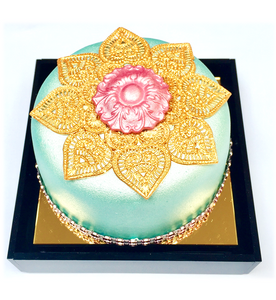 Blue Golden Lace - Sari Cakes 