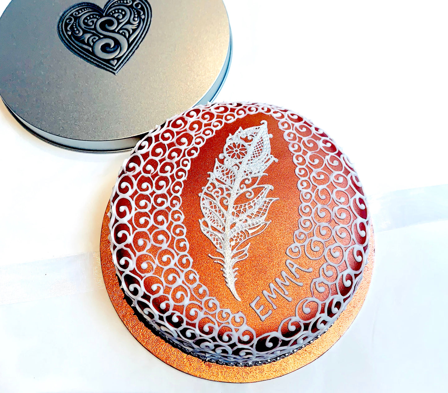 Copper with Silver Feather - Sari Cakes