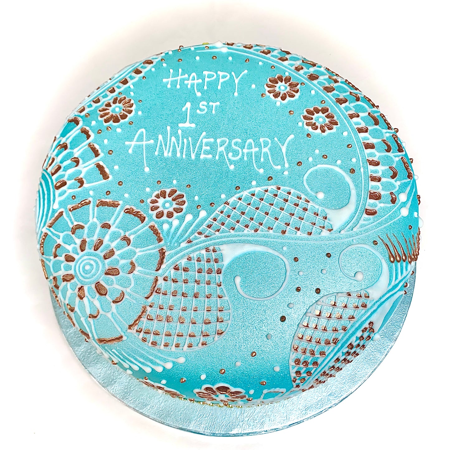 Baby Blue - White Gold - Sari Cakes 