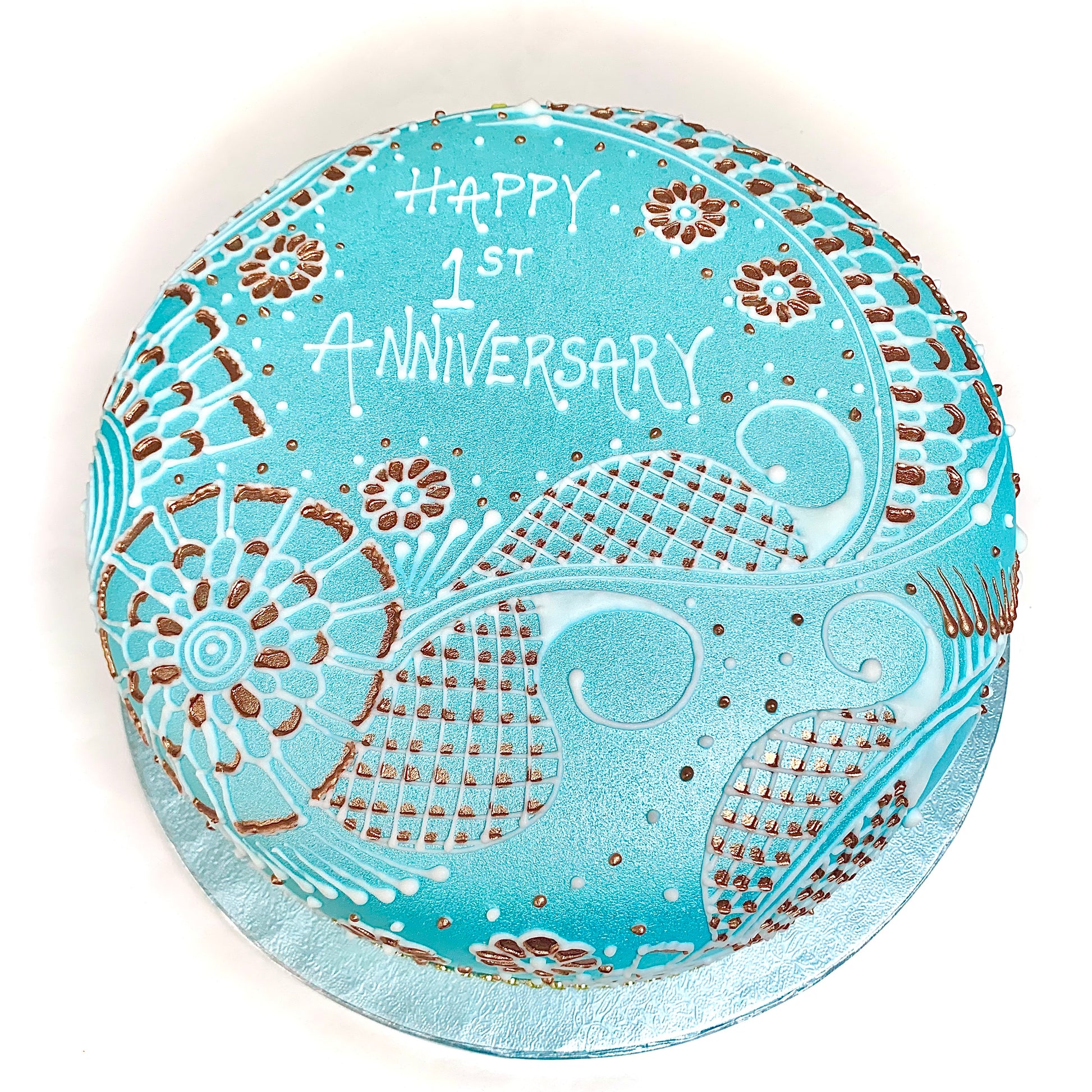Baby Blue - White Gold - Sari Cakes 
