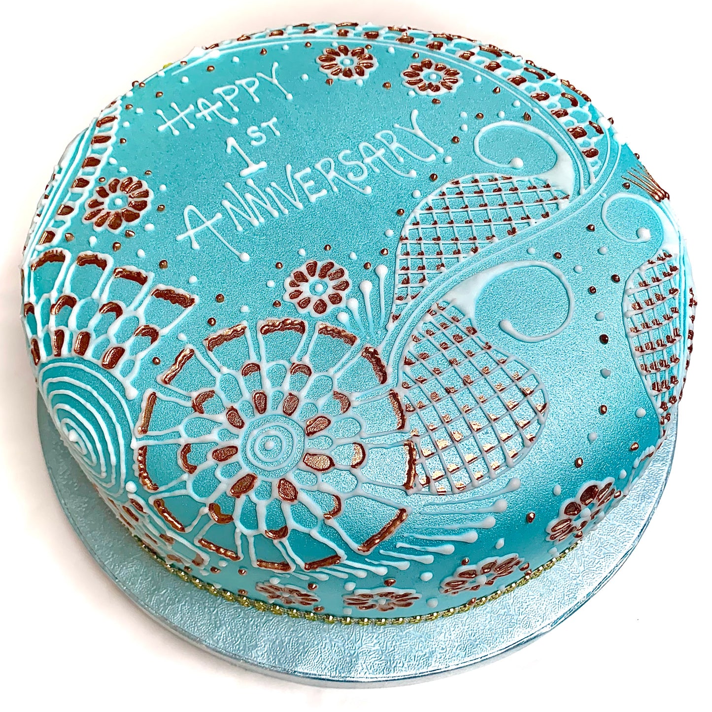 Baby Blue - White Gold - Sari Cakes 