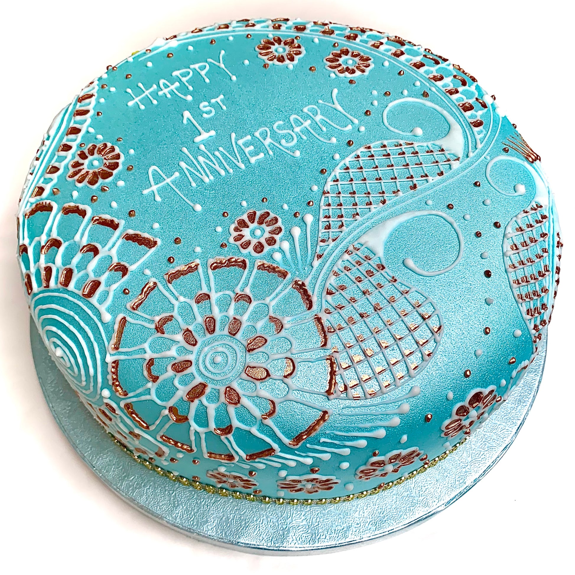 Baby Blue - White Gold - Sari Cakes 