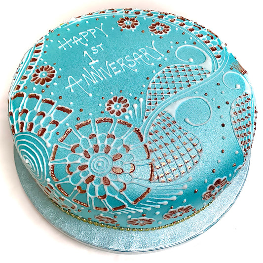 Baby Blue - White Gold - Sari Cakes 