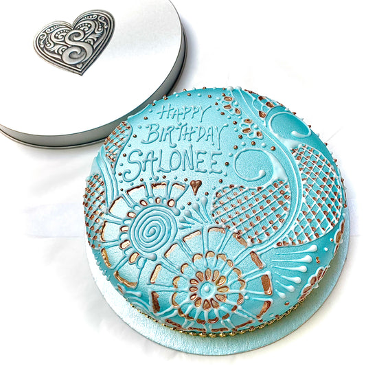 Baby Blue - White Gold - Sari Cakes 