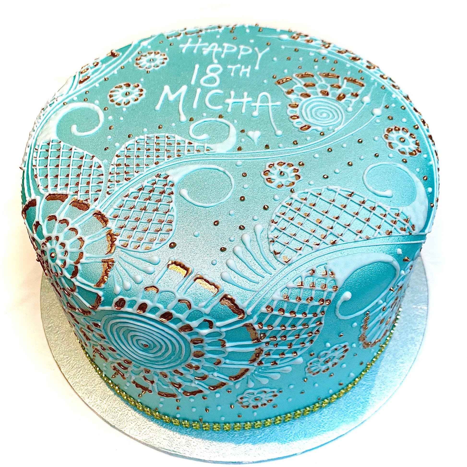 Baby Blue - White Gold - Sari Cakes 