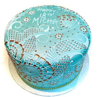 Baby Blue - White Gold - Sari Cakes 