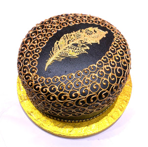Feather Me Gold - Sari Cakes 